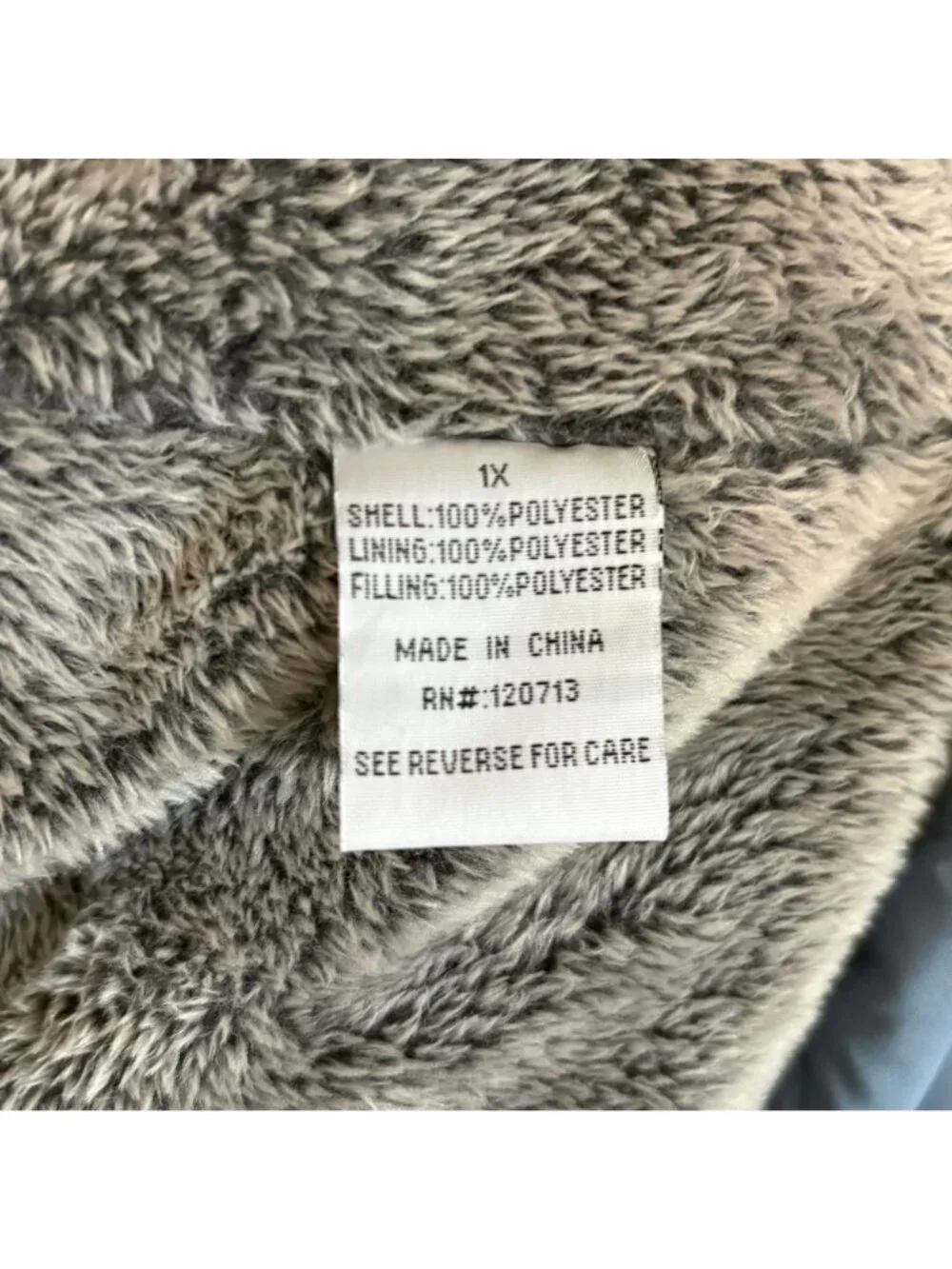 Sporto Womens Plus 1X Blue Quilted Coat Faux Fur Lined Winter Anorak Jacket